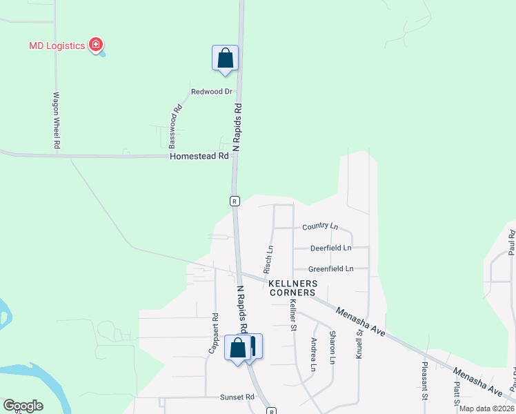 map of restaurants, bars, coffee shops, grocery stores, and more near 4625 Ridge Court in Manitowoc
