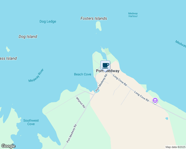 map of restaurants, bars, coffee shops, grocery stores, and more near 31 Medway Street in Port Medway