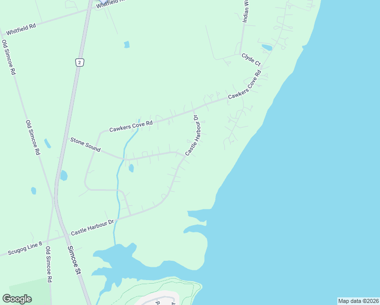 map of restaurants, bars, coffee shops, grocery stores, and more near 30 Castle Harbour Drive in Port Perry
