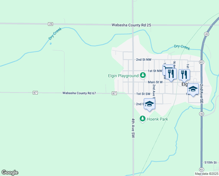 map of restaurants, bars, coffee shops, grocery stores, and more near in Elgin