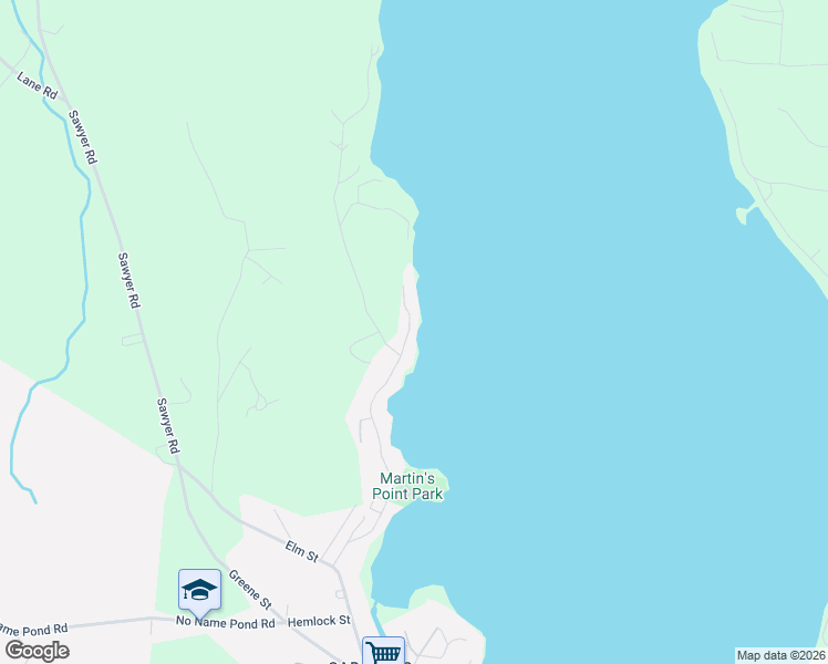 map of restaurants, bars, coffee shops, grocery stores, and more near 137 Martins Point in Greene