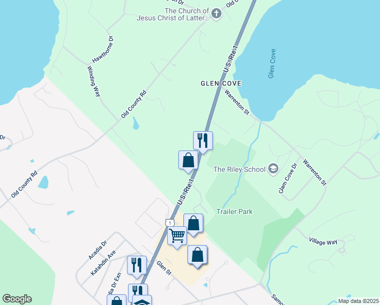 map of restaurants, bars, coffee shops, grocery stores, and more near 1081 Commercial Street in Rockport