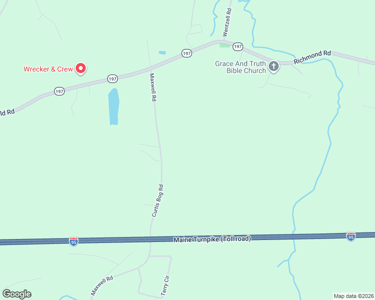 map of restaurants, bars, coffee shops, grocery stores, and more near 133 Maxwell Road in Sabattus