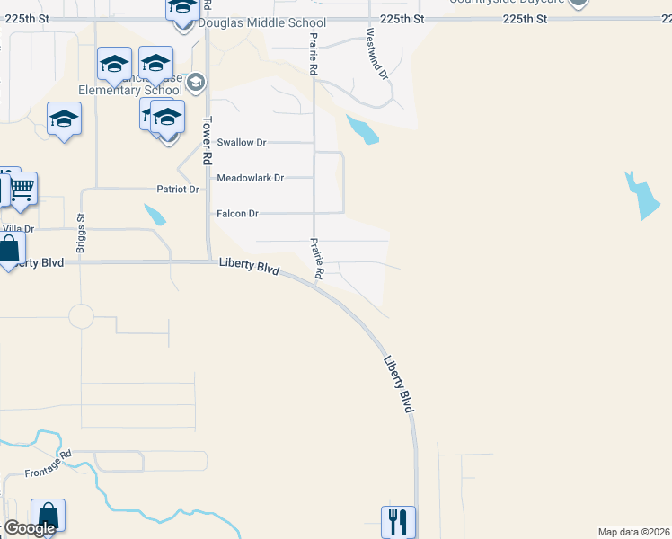 map of restaurants, bars, coffee shops, grocery stores, and more near 506 Prairie Road in Box Elder