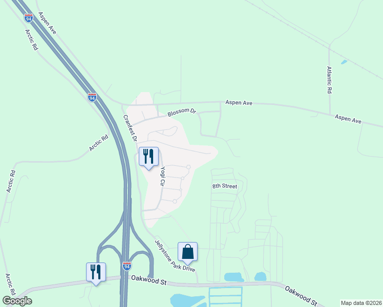 map of restaurants, bars, coffee shops, grocery stores, and more near 459 Overlook Court in Warrens