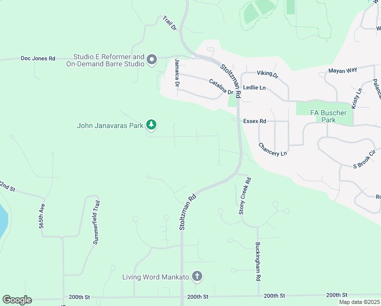 map of restaurants, bars, coffee shops, grocery stores, and more near 18 South Golf Court in Mankato