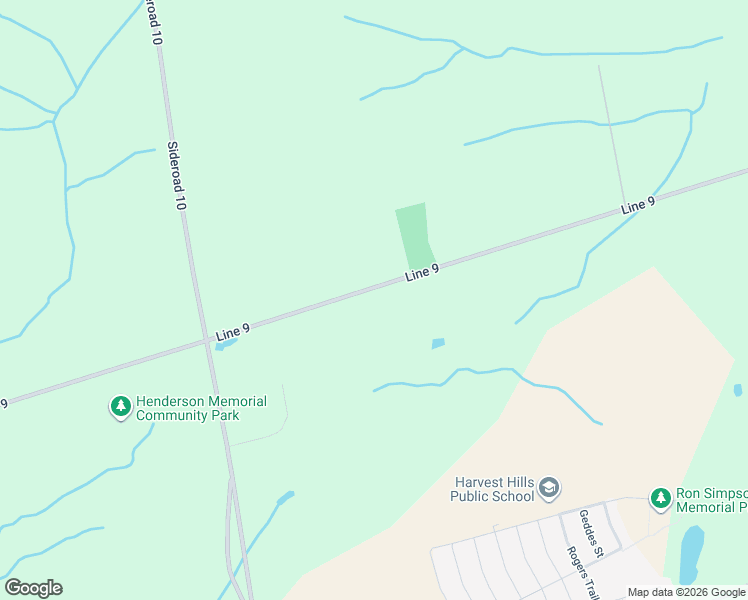 map of restaurants, bars, coffee shops, grocery stores, and more near 2981 Line 9 in Bradford West Gwillimbury