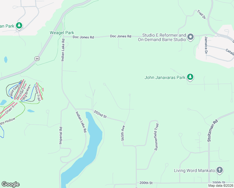 map of restaurants, bars, coffee shops, grocery stores, and more near 322 Meadow Woods Drive in Mankato