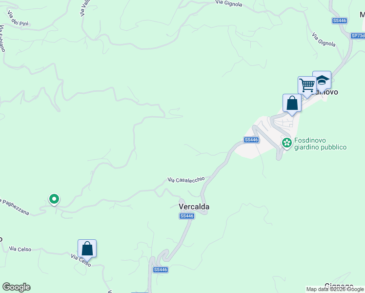 map of restaurants, bars, coffee shops, grocery stores, and more near 3 Via Casalecchio in Provincia di Massa e Carrara