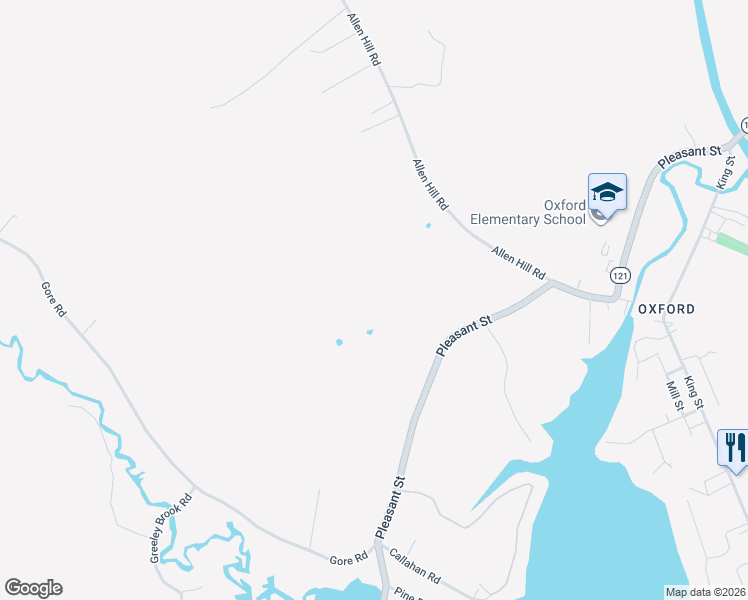 map of restaurants, bars, coffee shops, grocery stores, and more near 195 Pleasant Street in Oxford