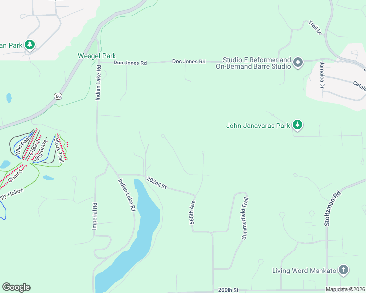 map of restaurants, bars, coffee shops, grocery stores, and more near 322 Meadow Woods Drive in Mankato