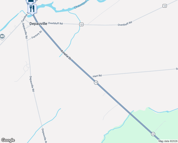map of restaurants, bars, coffee shops, grocery stores, and more near 32001 New York 12 in Clayton