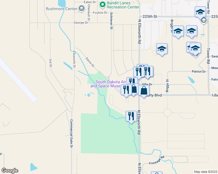 map of restaurants, bars, coffee shops, grocery stores, and more near 225 Main Gate Road in Box Elder