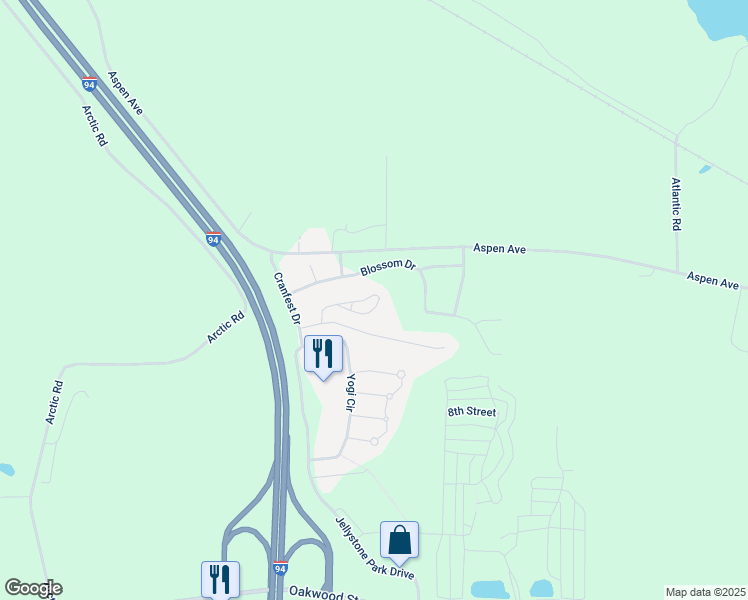 map of restaurants, bars, coffee shops, grocery stores, and more near 346 Hilltop Court in Warrens