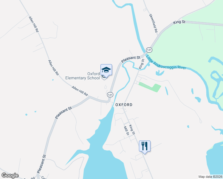 map of restaurants, bars, coffee shops, grocery stores, and more near 82 Pleasant Street in Oxford