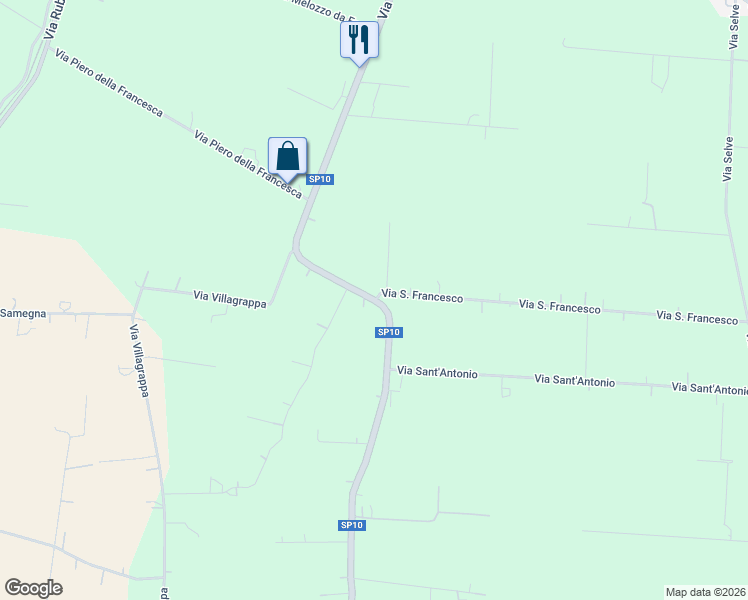 map of restaurants, bars, coffee shops, grocery stores, and more near 152 Via Cagnona in Forlì-Cesena