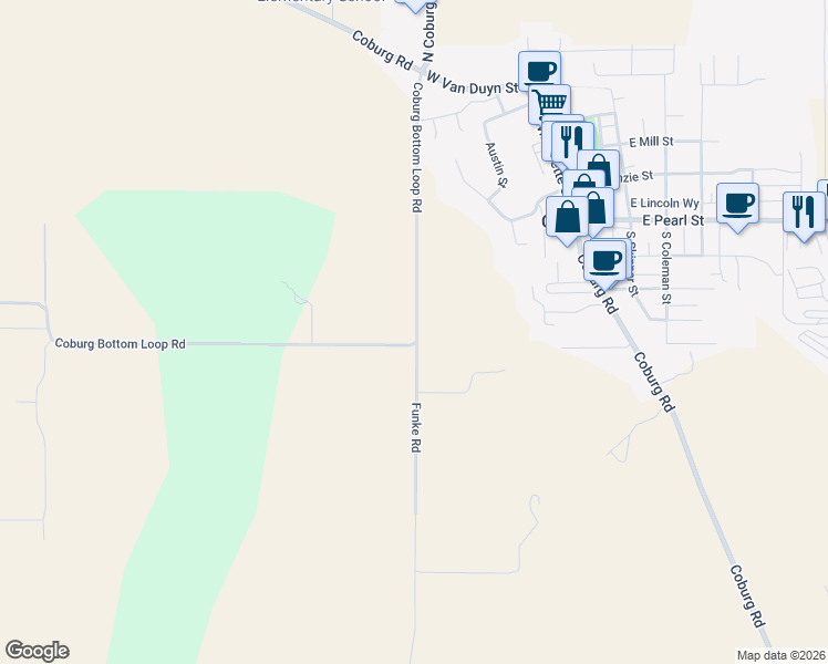 map of restaurants, bars, coffee shops, grocery stores, and more near 32509 Coburg Bottom Loop Road in Eugene