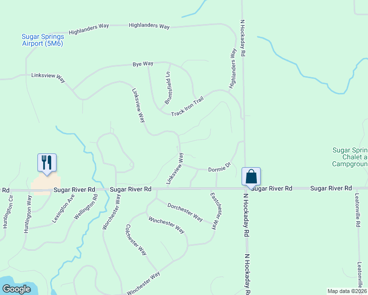 map of restaurants, bars, coffee shops, grocery stores, and more near 1623 Shaftsbury Court in Gladwin