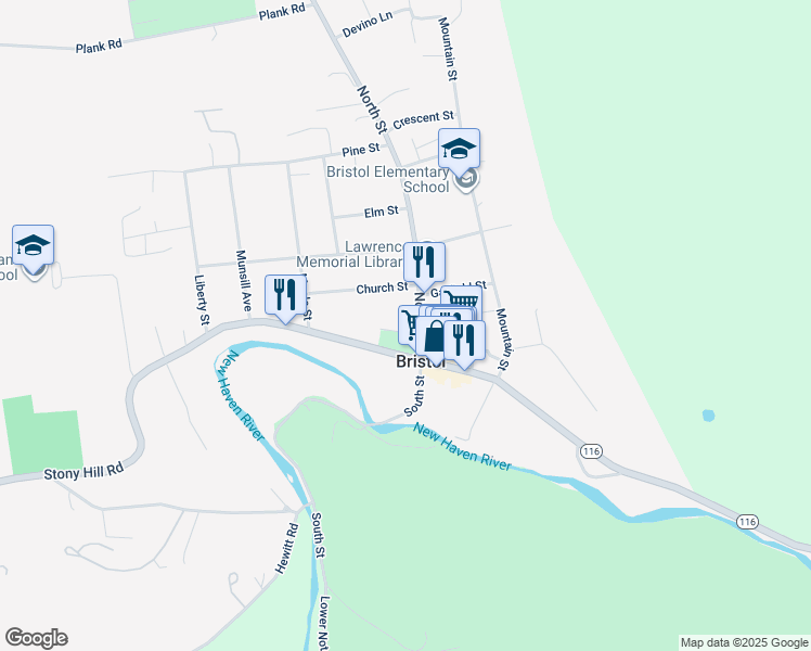 map of restaurants, bars, coffee shops, grocery stores, and more near 14 School Street in Bristol