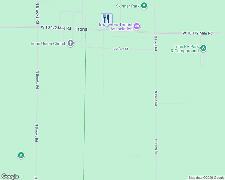 map of restaurants, bars, coffee shops, grocery stores, and more near 10136 Maresch Road in Irons