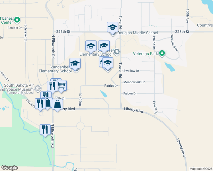 map of restaurants, bars, coffee shops, grocery stores, and more near 420 Patriot Drive in Box Elder