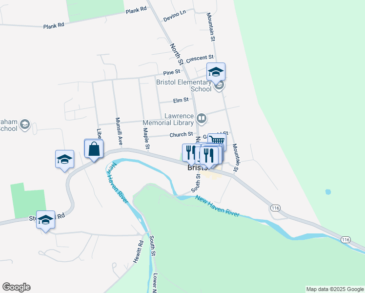 map of restaurants, bars, coffee shops, grocery stores, and more near 14 School Street in Bristol