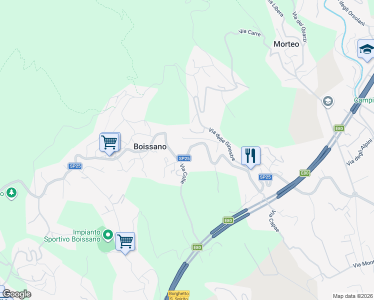 map of restaurants, bars, coffee shops, grocery stores, and more near in Boissano