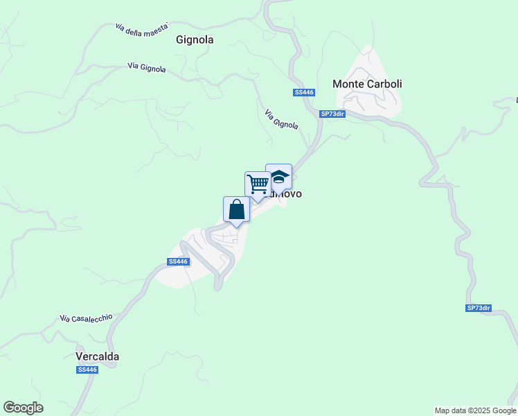 map of restaurants, bars, coffee shops, grocery stores, and more near 33 Via Papiriana in Fosdinovo
