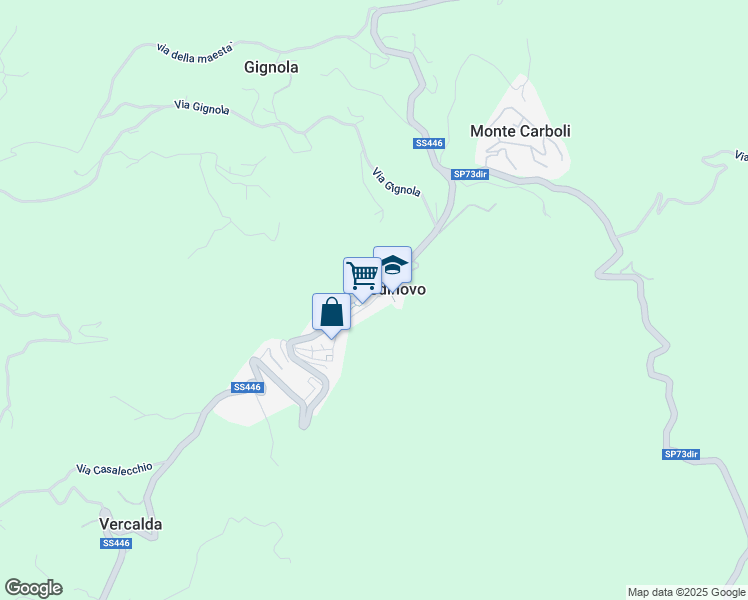 map of restaurants, bars, coffee shops, grocery stores, and more near 33 Via Papiriana in Fosdinovo