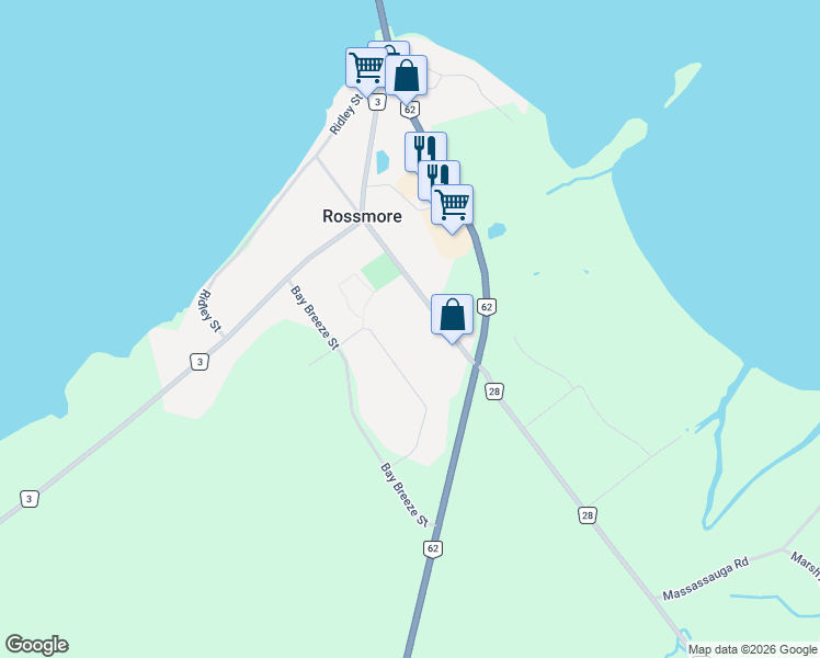 map of restaurants, bars, coffee shops, grocery stores, and more near 46 Yuill Crescent in Belleville