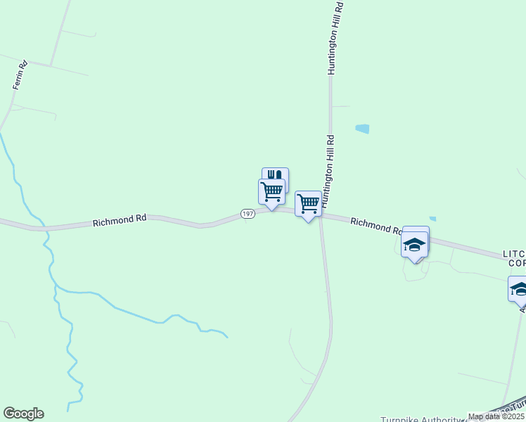 map of restaurants, bars, coffee shops, grocery stores, and more near 483 Richmond Road in Litchfield