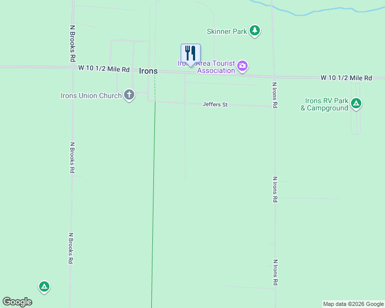 map of restaurants, bars, coffee shops, grocery stores, and more near 10136 Maresch Road in Irons