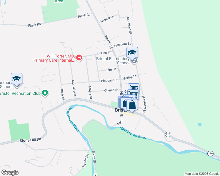 map of restaurants, bars, coffee shops, grocery stores, and more near 9 Pleasant Street in Bristol