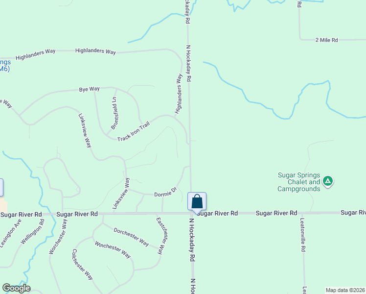 map of restaurants, bars, coffee shops, grocery stores, and more near 1517 Track Iron Trail in Gladwin