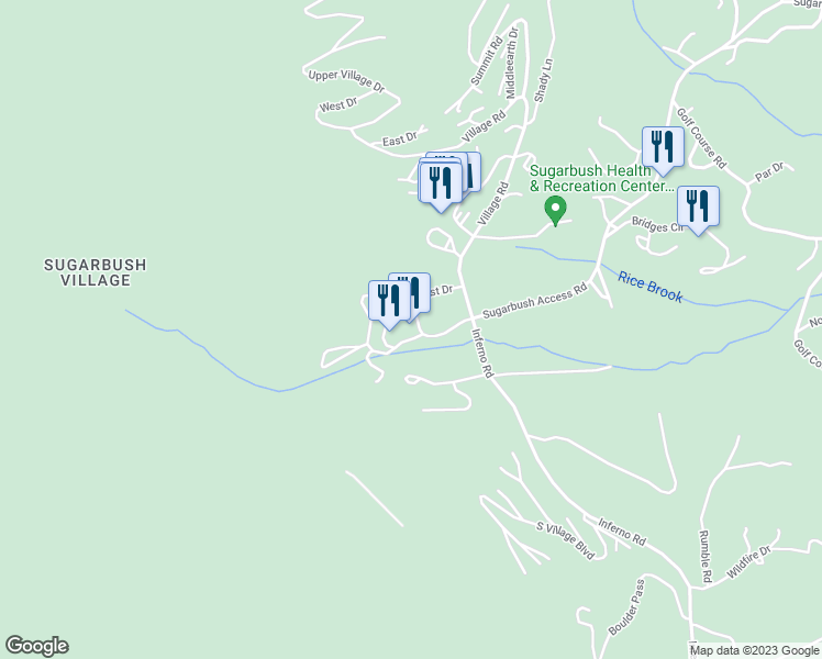 map of restaurants, bars, coffee shops, grocery stores, and more near 102 Forest Drive in Warren