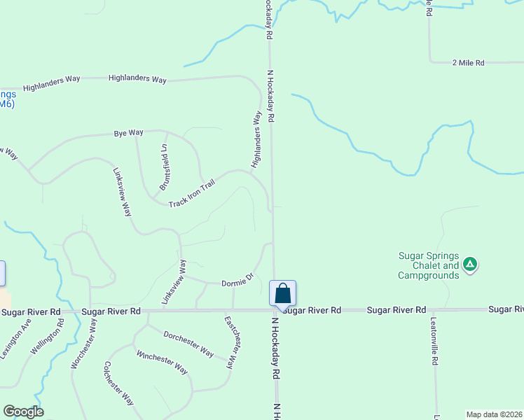 map of restaurants, bars, coffee shops, grocery stores, and more near 1517 Track Iron Trail in Gladwin
