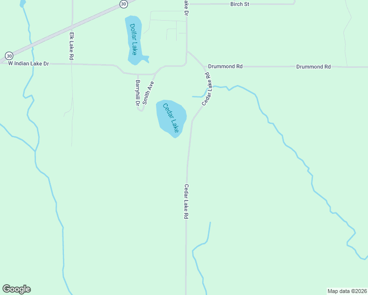 map of restaurants, bars, coffee shops, grocery stores, and more near 5821 Cedar Lake Road in Gladwin
