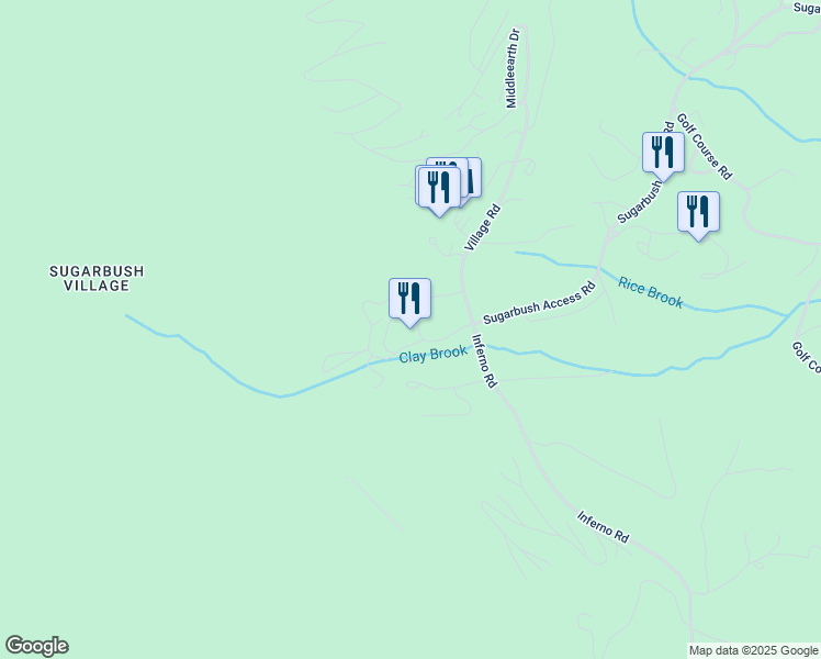 map of restaurants, bars, coffee shops, grocery stores, and more near 102 Forest Drive in Warren
