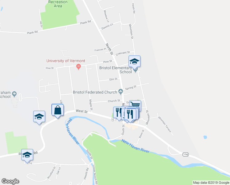 map of restaurants, bars, coffee shops, grocery stores, and more near 9 Pleasant Street in Bristol