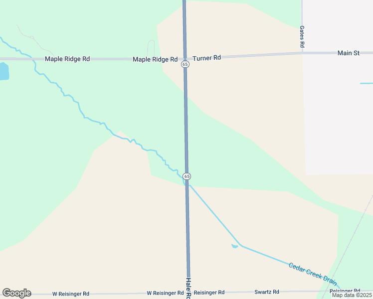 map of restaurants, bars, coffee shops, grocery stores, and more near Hale Road in Turner
