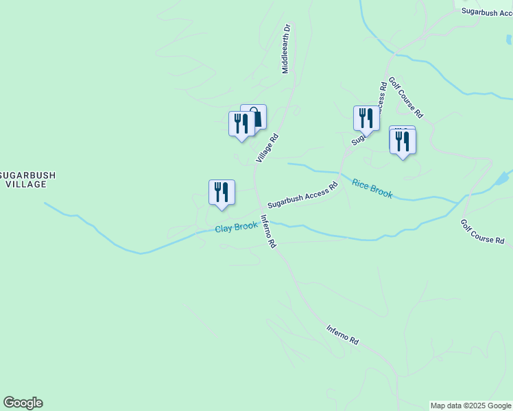 map of restaurants, bars, coffee shops, grocery stores, and more near 7 Village Road in Warren