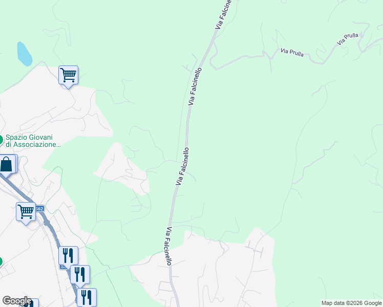 map of restaurants, bars, coffee shops, grocery stores, and more near 250 Via Falcinello in Sarzana