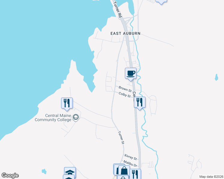 map of restaurants, bars, coffee shops, grocery stores, and more near 1354 Turner Street in Auburn