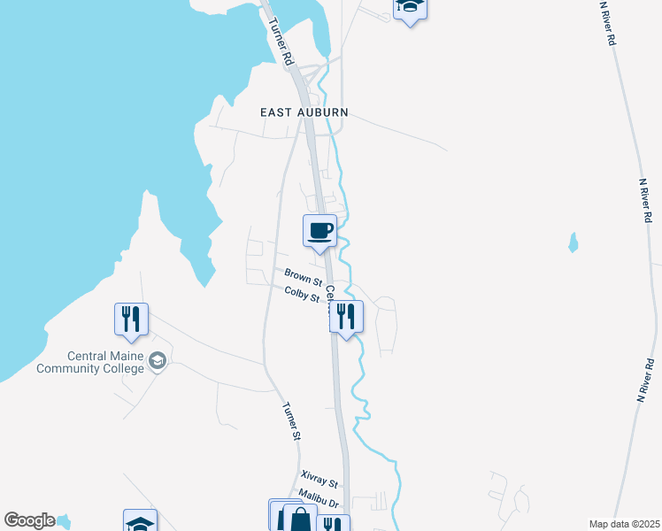 map of restaurants, bars, coffee shops, grocery stores, and more near 1049 Center Street in Auburn