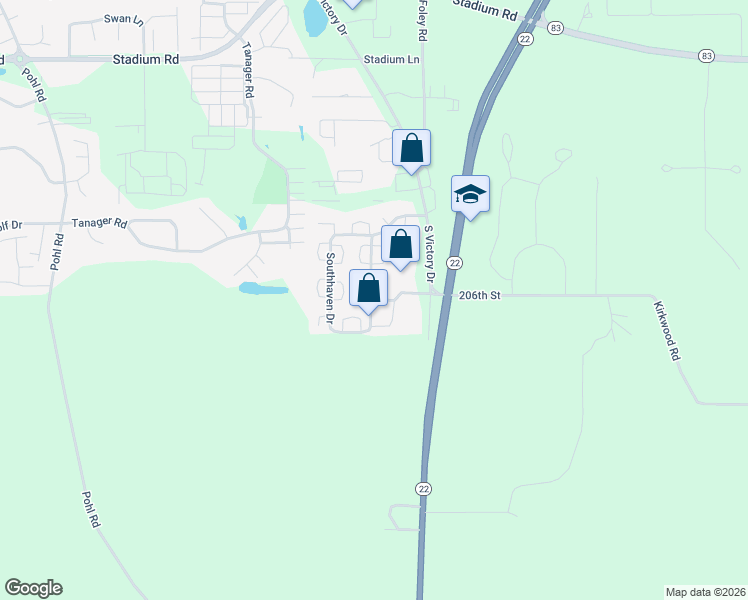 map of restaurants, bars, coffee shops, grocery stores, and more near 108 Southhaven Drive in Mankato