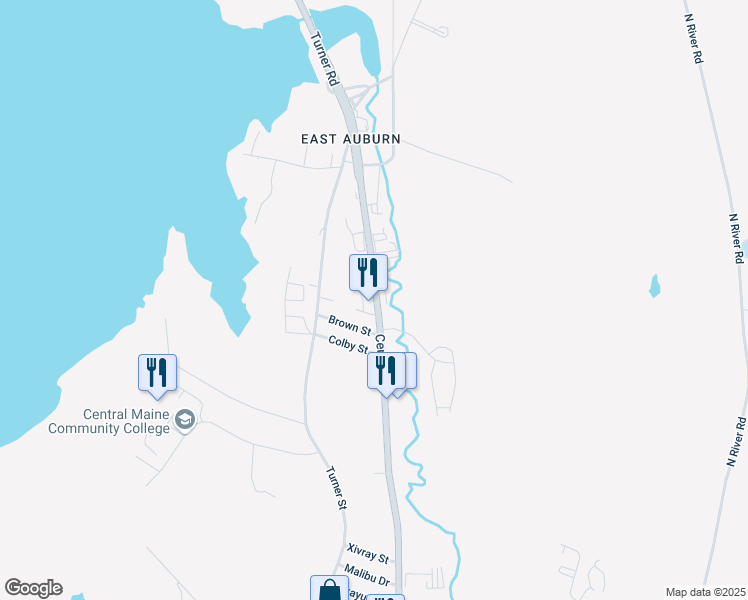 map of restaurants, bars, coffee shops, grocery stores, and more near 1049 Center Street in Auburn
