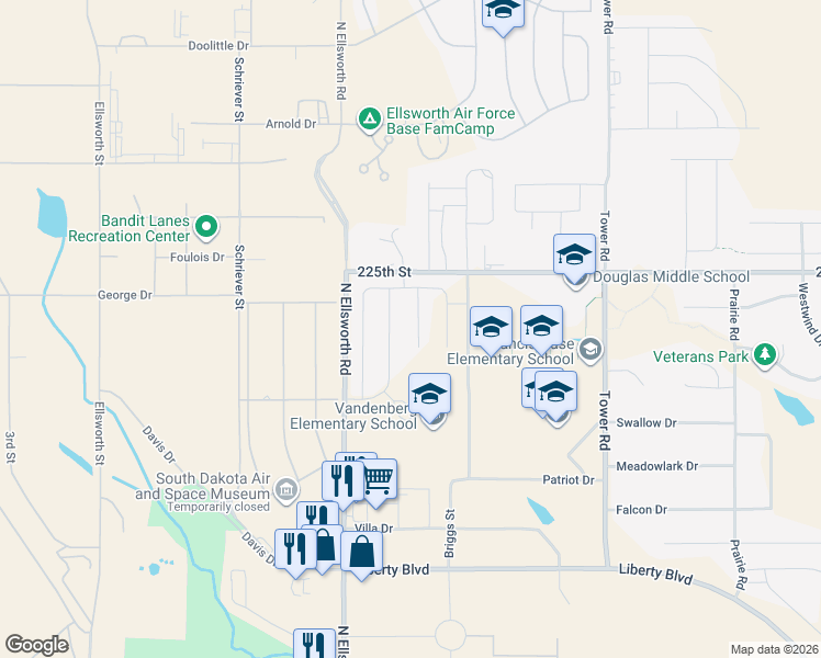 map of restaurants, bars, coffee shops, grocery stores, and more near 14913-14917 225th Street in Box Elder