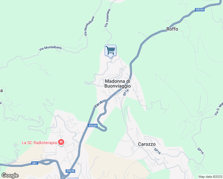 map of restaurants, bars, coffee shops, grocery stores, and more near 7 Via Valeriano in Madonna di Buonviaggio