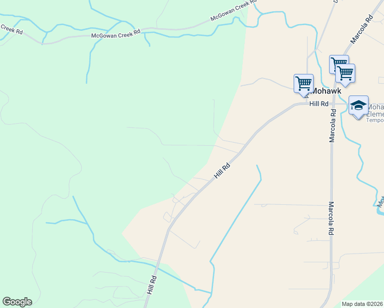 map of restaurants, bars, coffee shops, grocery stores, and more near 90966 Hill Road in Springfield