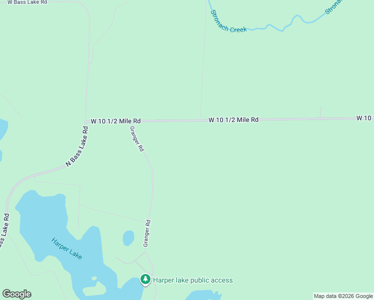 map of restaurants, bars, coffee shops, grocery stores, and more near 8047 West 10 1/2 Mile Road in Irons